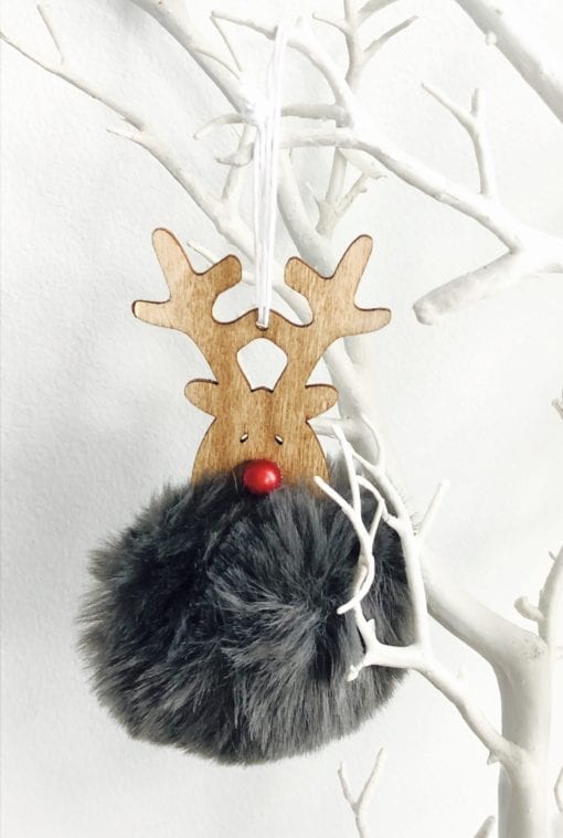 Pom Pom Rudolph Christmas Decoration - Image 3